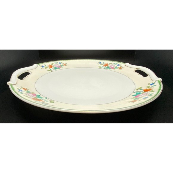 Hand Painted China Plate With Handles by Meito Japan VINTAGE - Picture 5 of 7